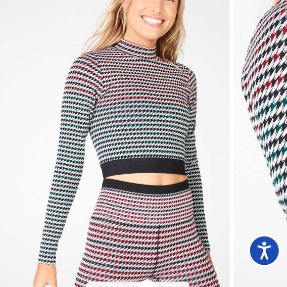 Fabletics Red and Black Houndstooth Top - Picture 8 of 8